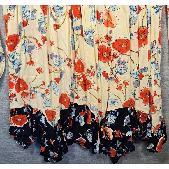 Patrons Of Peace Peasant Tunic Dress Small Boho Swing Ruffle Asymmetrical Hem - Picture 4 of 13